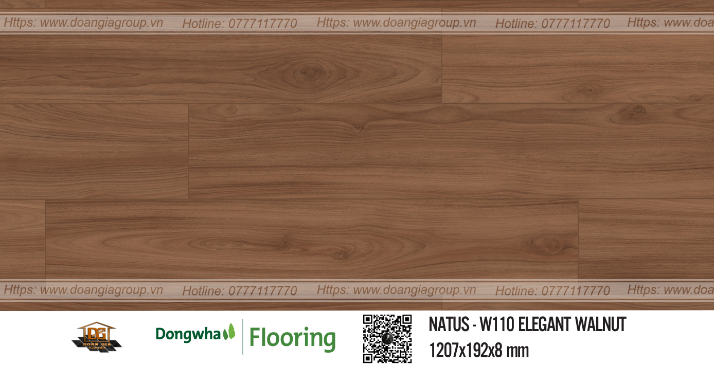 Sàn gỗ DongWha NT010 – Elegant Walnut – 8mm | Đoàn gia Group