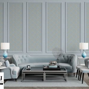 Classic,interior.sofa,chairs,sidetables,with,lamps,table,with,decor.white,walls,with,mouldings.,floor