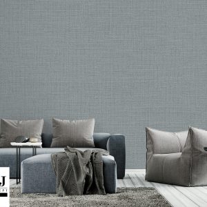 Empty Wall In Sophisticated Living Room Interior With Fabric Sof