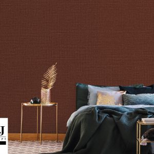 Emerald,green,bed,against,red,wall,with,poster,in,bedroom