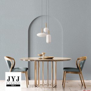 Interior,design,with,marble,round,table,and,blue,chairs.,modern