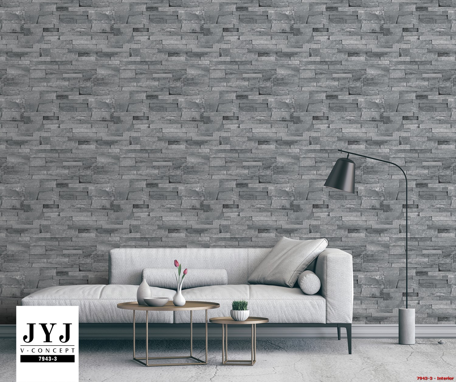 3d Rendering Of Living Room With Concrete Wall In Modern House,