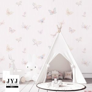 Interior Kids Room Wallpaper Mockup - 3d Rendering, 3d Illustrat